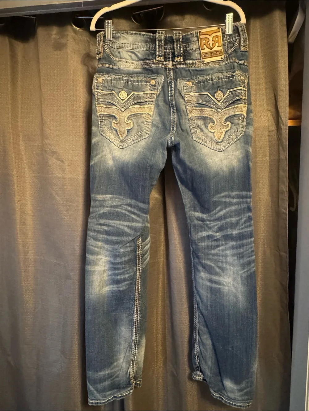 Rock Revival Men's Bootcut Jeans - Blue Faded Wash